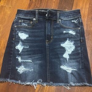 Denim distressed Jean skirt